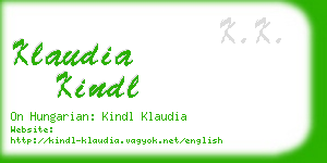 klaudia kindl business card